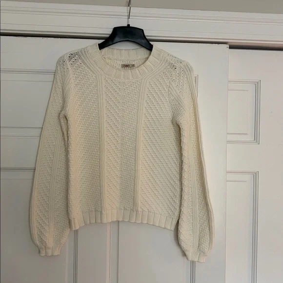 Faherty Cream Textured Crew Neck Sweater - Picture 2 of 9